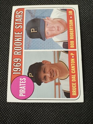 1969 BRUCE DAL CANTON BOB ROBERTSON TOPPS BASEBALL ROOKIE CARD RC #468 PIRATES