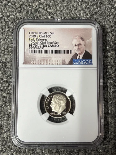 2019-S 10C Roosevelt CLAD Dime PF70 ULTRA CAMEO NGC  EARLY RELEASES