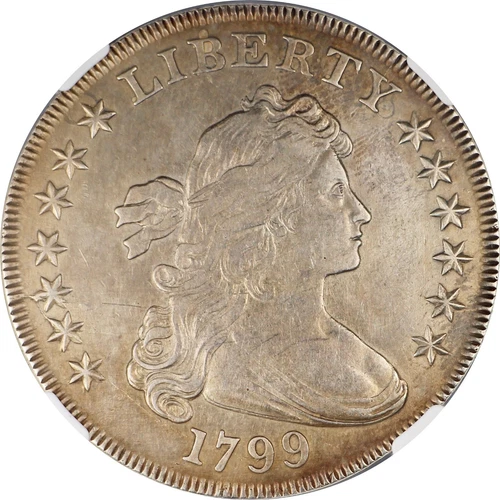 1799 Draped Bust Silver Dollar $1 Coin NGC AU Detail Great Eye Appeal