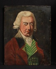 Naive Late 18thC Oil On Canvas Of An English Gentleman. C.1790. English School.