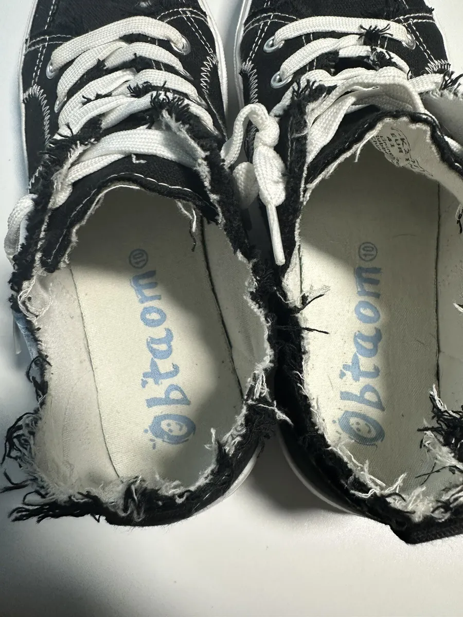 Obtaom Women&#039;s Play Canvas Sneaker Black/White Size | eBay