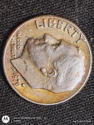 1979 D Roosevelt Dime Error Coin -  Filled Mint Mark - See Photos