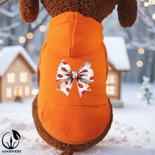 Beautiful Bow Print Pet Clothes Small Medium Sized Pet Hooded Sweatshirt Luxury