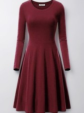 ? NEW AUSELILY Women?s Dress | Size XS | Wine Red / Burgundy