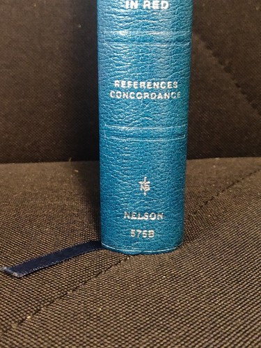KJV Holy Bible Reference Edition Red Letter Concordance Nelson 575B Blue Leather - Picture 5 of 9