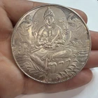 102.4g .999 Fine Silver Shri Yantra Lakshmi Medallion 60mm Mantra Engraved Coin