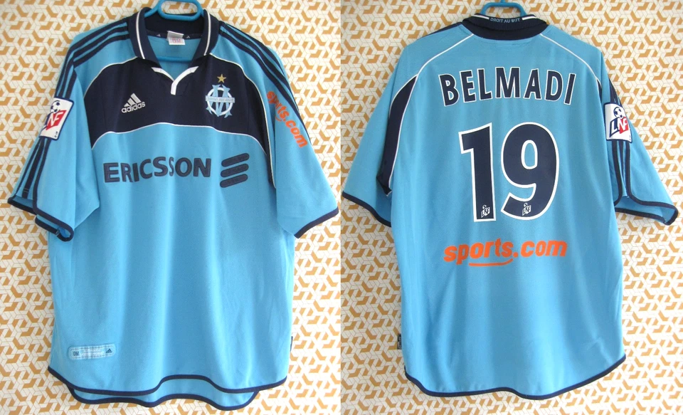 Maillot Olympique Marseille 2000 2001 Belmadi #19 Adidas OM Ericsson - XL - Photo 1/4