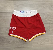 Houston Rockets Team Issued Size 38 Champion 1990 Pro Cut Jersey Shorts Vintage