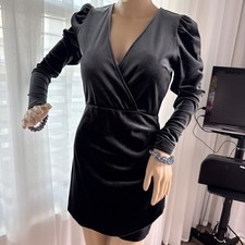 70s BLUE CRUSHED VELVET EMPIRE Mini DRESS XS Wild Fable Sale