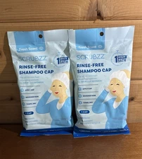 2 Scrubzz Rinse-Free Shampoo Caps Latex Free Elder Care Camping Post-Surgery New