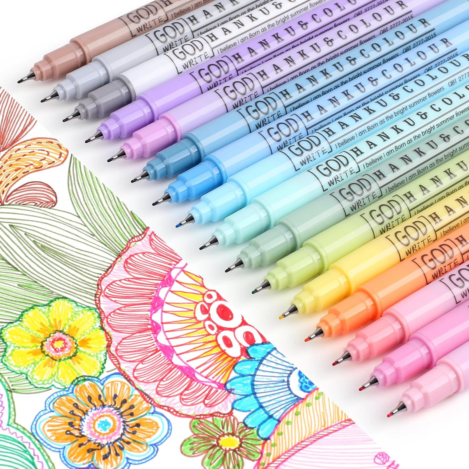 0.38Mm Fine Point Pen,16 Pack Colored Fineliner Bible Pens N