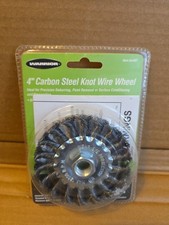 Warrior 4" Carbon Steel Twisted Knot Wire Wheel Universal 5/8" 11 Threaded Arbor