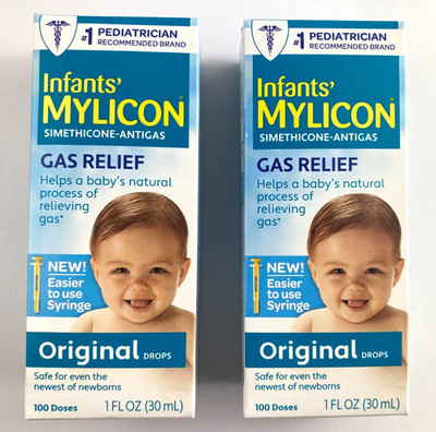 (2) Mylicon Gas Relief Drops for Infants and Babies, Original, 1 Fl Oz Exp 11/26