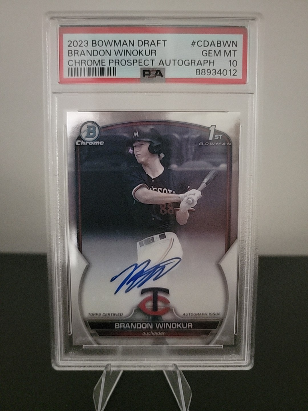 2023 Bowman Draft Chrome Prospect Autographs Brandon Winokur #CDA-BWN PSA 10!