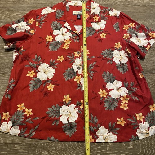 Chemise Hawaiienne Havana Jack's Cafe - Taille XL Femme - Rayon Floral Rouge - Manches 3/4 - Occasion Très Bon État