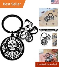 Witchy Butterfly Skull Keychain - Lightweight Gothic Accessory for Women