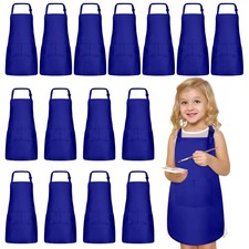 15 PCS Kids Aprons with Pockets Adjustable Chef Painting Aprons Bulk for Girl...