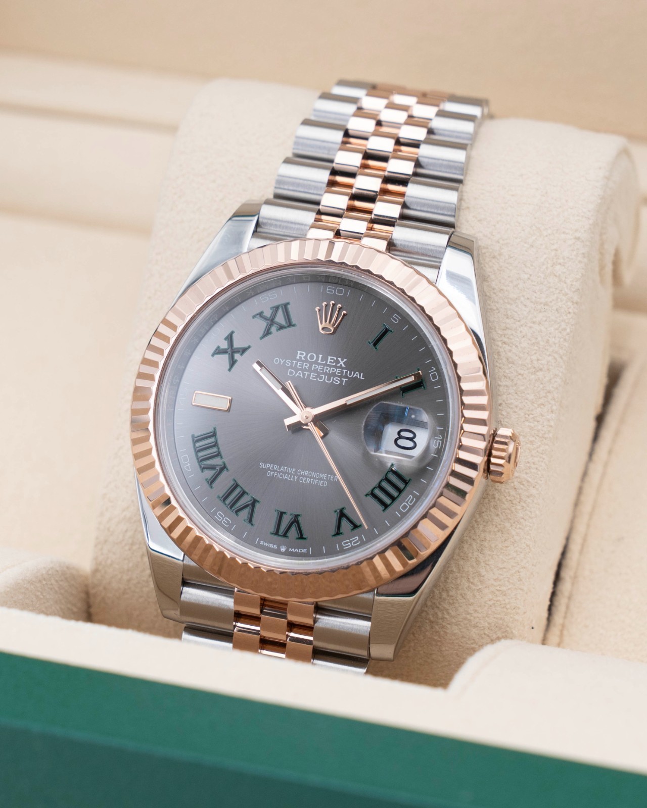 Rolex Datejust 41mm 126331 Rose Gold Wimbledon Fluted Jubilee 2023 image 4