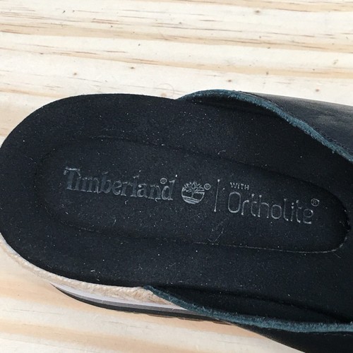 Timberland Sandals Womens 8 Santorini Sun 2 Slide Black Leather Crisscross Wedge - Picture 10 of 18