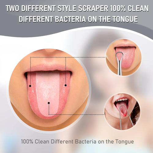 4 Limpiadores de Lengua de Acero Inoxidable Higienicos Elimina Mal Aliento Oral - Picture 3 of 12