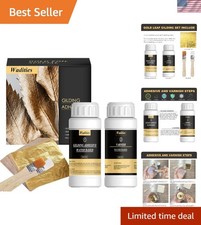 Gold Leaf Adhesive Set with 100 Sheets - Ideal for Art, Crafts DIY Projects