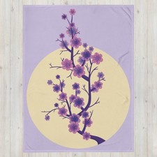 Cherry Blossom Branch, CW Design, Throw Blanket