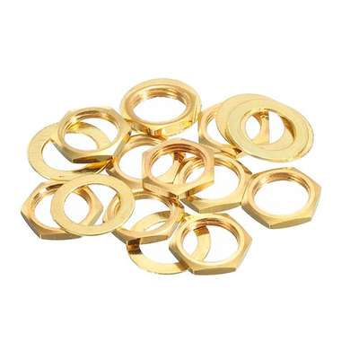 #ad 10 Set Guitar Nut and Washers 3 8quot; Guitar Input Output Jack Socket Nuts Gold $13.62