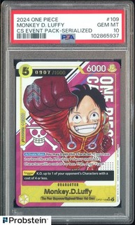 2024 One Piece CS Event Pack Serialized 0907/1000 #109 Monkey D. Luffy PSA 10