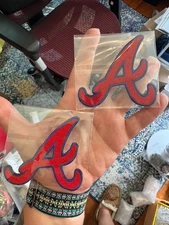Atlanta Braves "A" World Series MLB Baseball Embroidered Iron On Patch Lot of 2