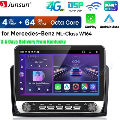 Carplay 4+64GB Android15 Car Radio GPS Navi BT For Mercedes Benz GL ML W164 X164