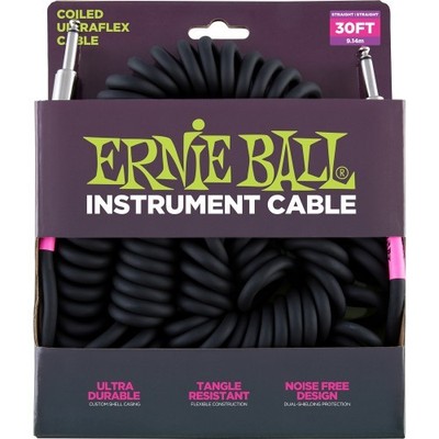 Ernie Ball EB6044 Instrumentenkabel Spiralkabel schwarz | Neu