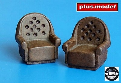 PlusModel 2 Upholstered chairs Gepolsterte Stühle Sessel Diorama 1:35 Art. EL025