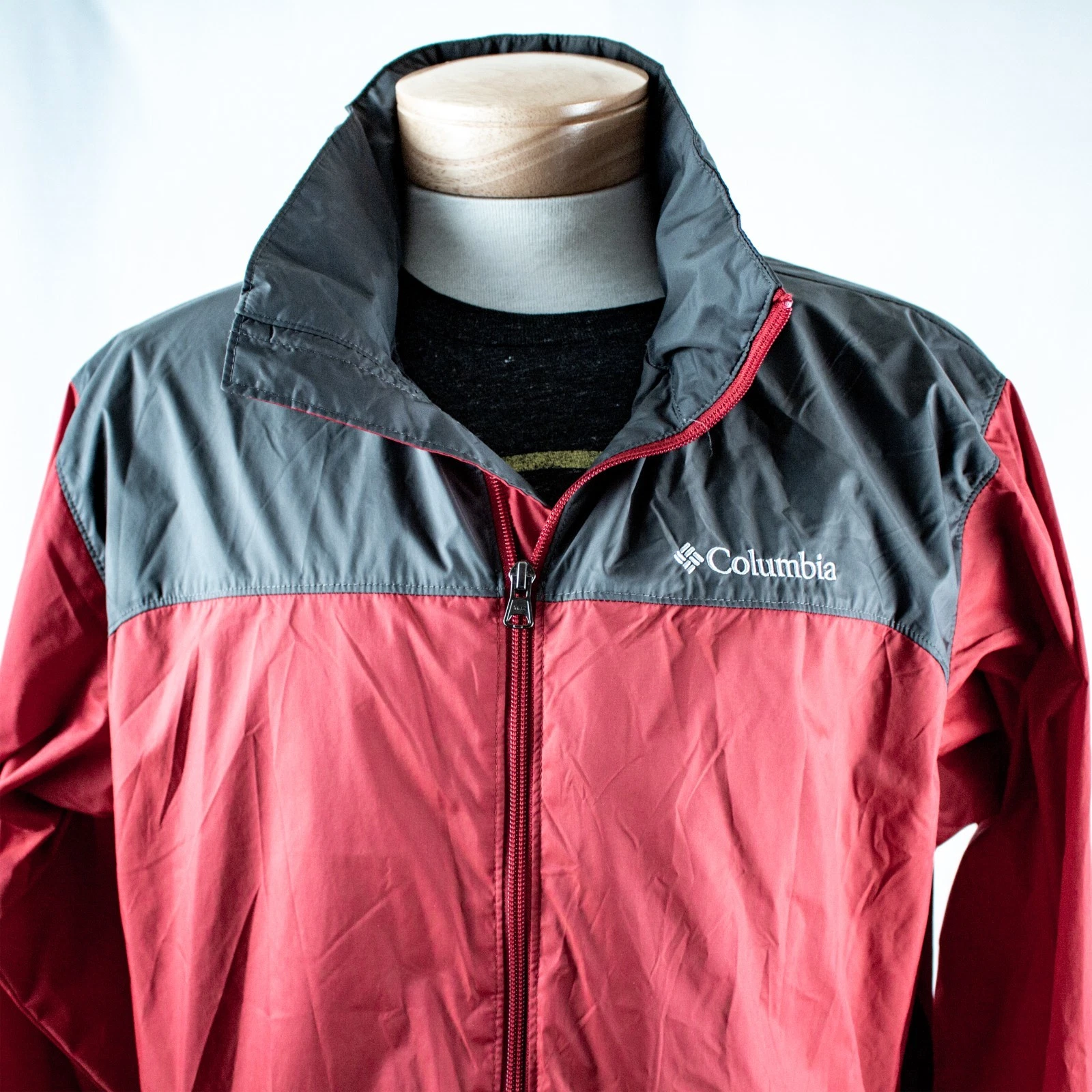 COLUMBIA Sportswear Red Gray Men Nylon Jacket Coat Size L