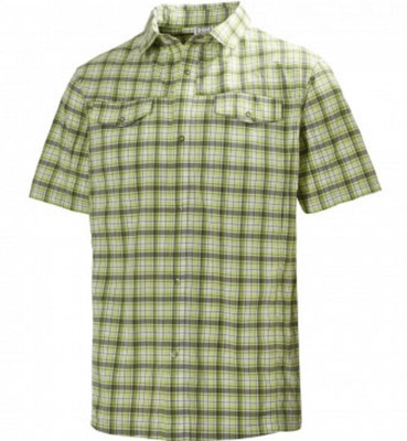 Helly Hansen grün & weiß kariertes Jotun Mountain Herrenhemd Small neu mit Etikett