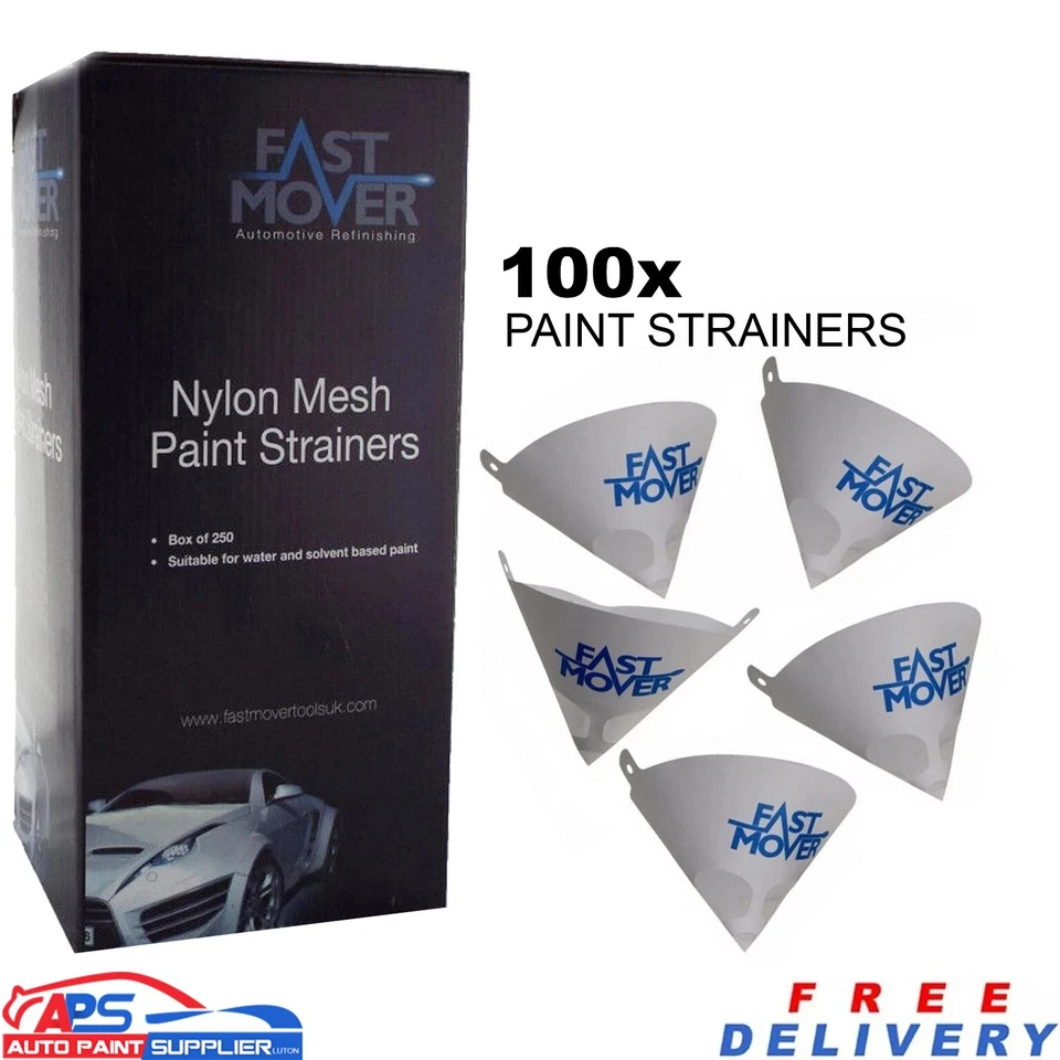 FAST MOVER 100x Paint Strainers 190 Micron – FMT5190 Mesh Filters for Automotive Spray Use