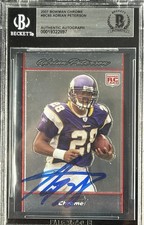 Vikings Adrian Peterson Signed 2007 Bowman Chrome #BC65 RC Autograph BAS Slabbed