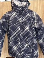 KIDS Columbia Omni Shield Hooded Blue/White Plaid Jacket/Coat Size 18-20
