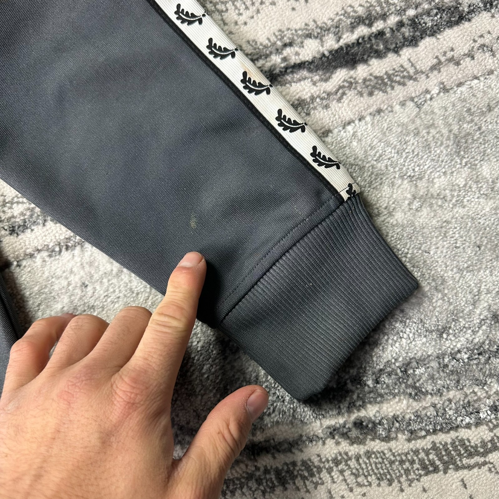 Vintage Fred Perry Oversized Medium Grey Zip Funnel Neck Tracksuit Track Jacket image 5