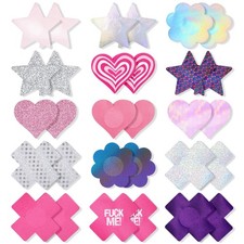 15 Pairs Pasties Nipple Covers, Disposable Nipple Pasties Lingerie No Show Br...