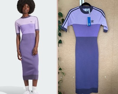 Adidas Originals KSENIASCHNAIDER Knit Slim Fit Midi Dress Purple Women's Small | eBay Adidas Originals KSENIASCHNAIDER Knit Slim Fit Midi Dress Purple Women's Small | eBay