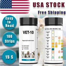 MERYDI-Pet Cat & Dog Urine Test Strips 10-Parameter 100ct, Diabetes Testing