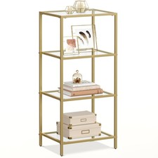 VASAGLE Bookcase, 4-Tier Bookshelf, Slim Shelving Unit for Bedroom, Bathroom,...
