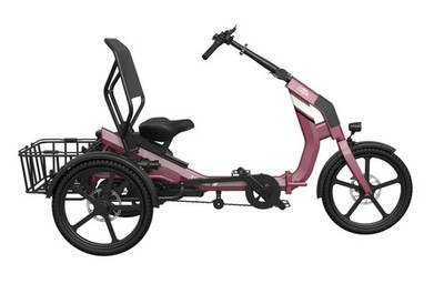 faltbares Trike E-Bike für Senioren semi-recumbent Liegerad 20'' 200kg Zuladung
