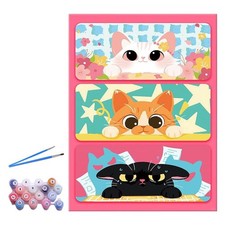 DIY Oil Paint by Numbers, Cartoon Kittens Easy Paints by Numbers for Beginn I4L7