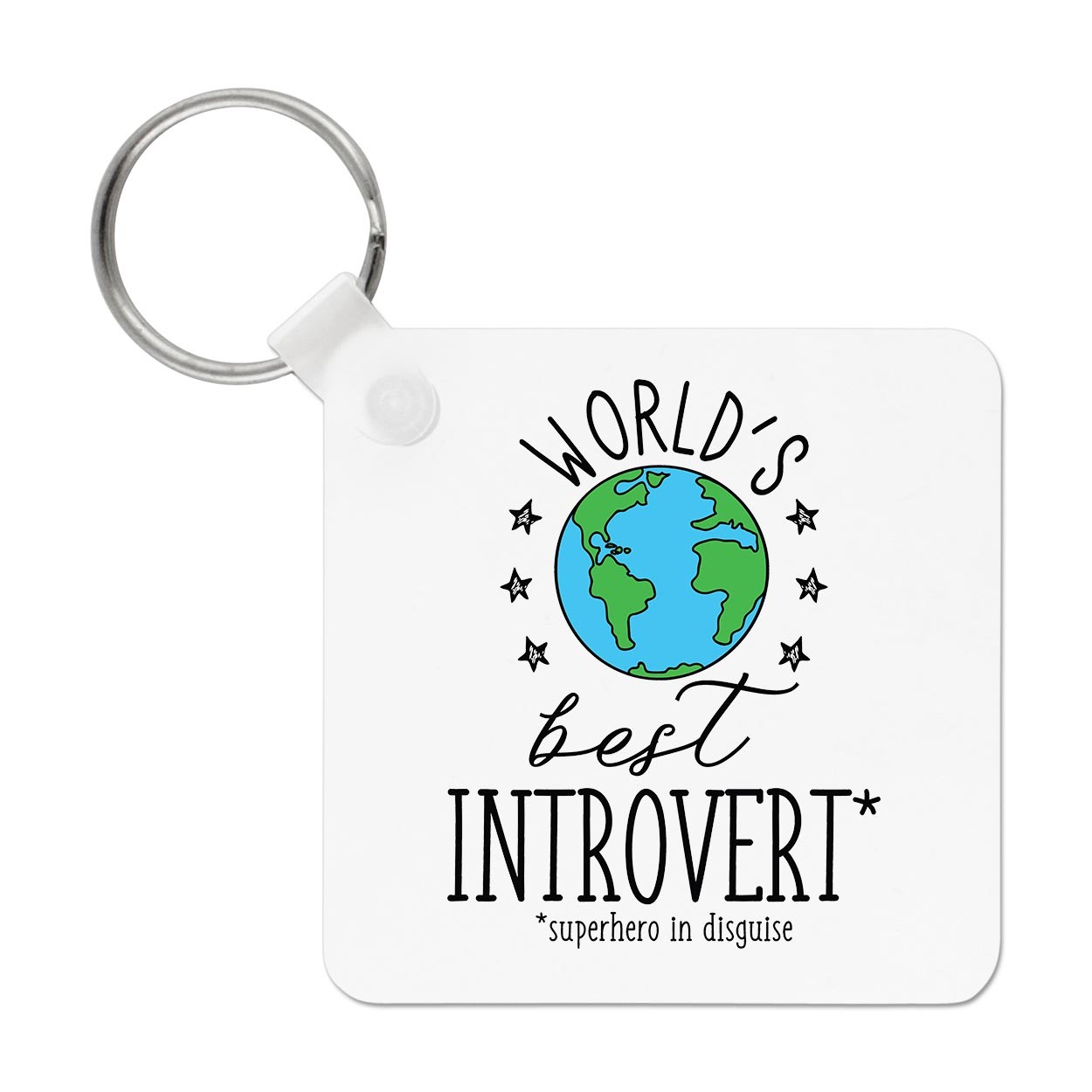 World's Best Introvert Keyring Key Chain Shy Quote Funny Best Amazing Friend