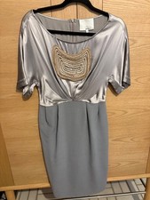 Women's 3.1 Phillip Lim 3.1 Phillip Lim Embroidered Grey Midi Dress - Size 4