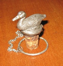 Vintage Barware WTU Pewter Duck Bottle Topper Bird Wildlife Things Unlimited