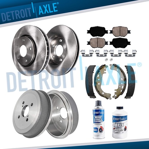 Front Brake Rotors & Ceramic Pads + Rear Drums & Shoes for 2002-05 ...
