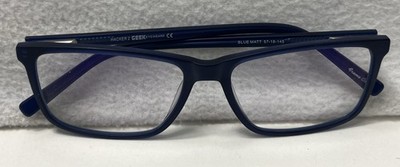 Geek Eyewear Hacker 2  Blue Matt Rectangular Eyeglass FRAMES ONLY 57 18 145