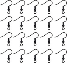 100Pcs Earring Hooks Hypo Allergenic French Ear Wires with Ball and Coil 18Mm Bl